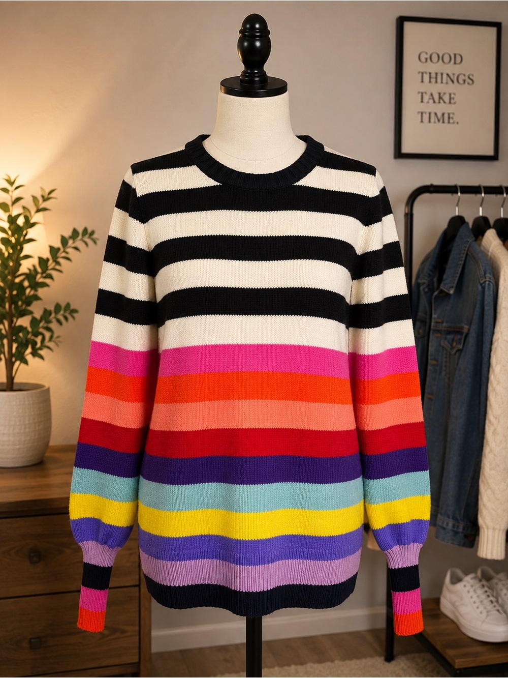 GAP Rainbow Stripe Knit Sweater
